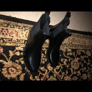 Ralph Lauren Black Shiny Rain Ankle Boots